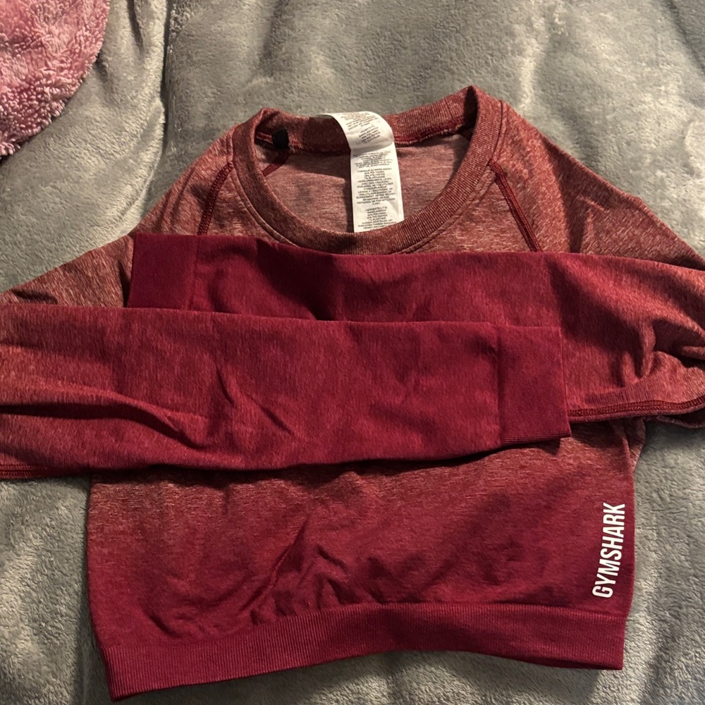 Gymshark Burgundy Cropped Sweatshirt